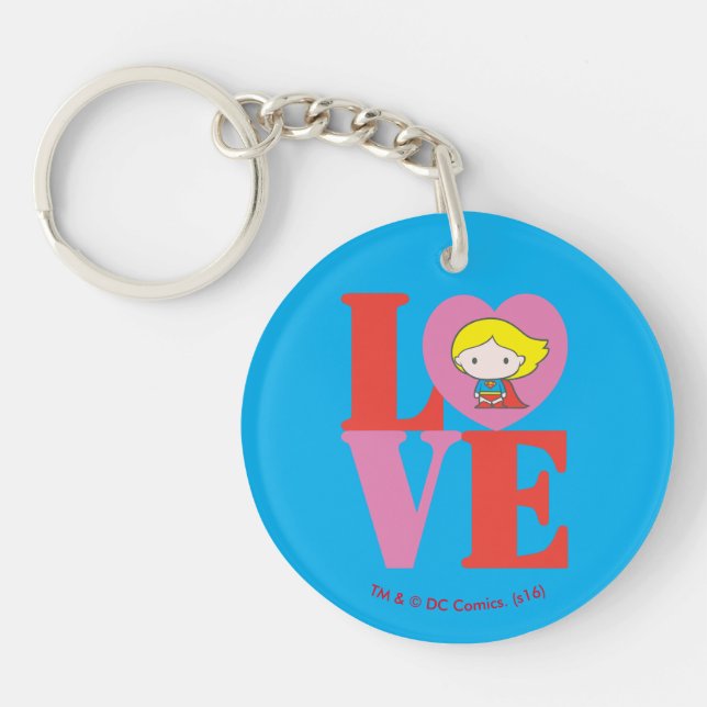 Chibi Supergirl LOVE Keychain (Front)
