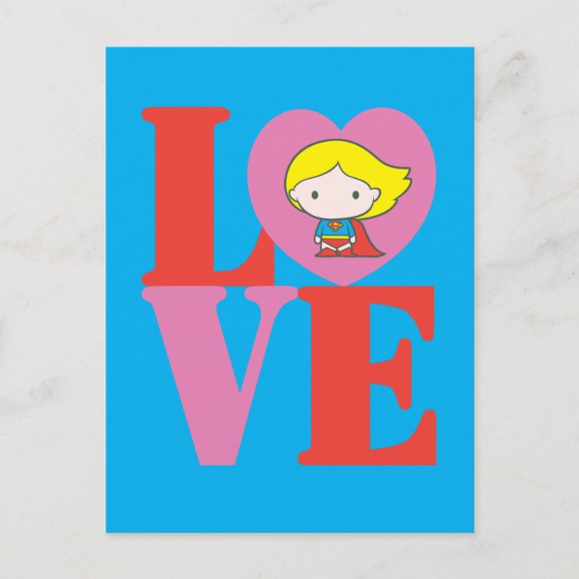 Chibi Supergirl LOVE Postcard (Front)