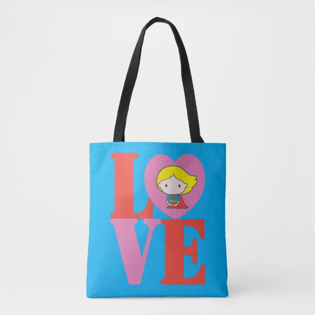 Chibi Supergirl LOVE Tote Bag (Front)