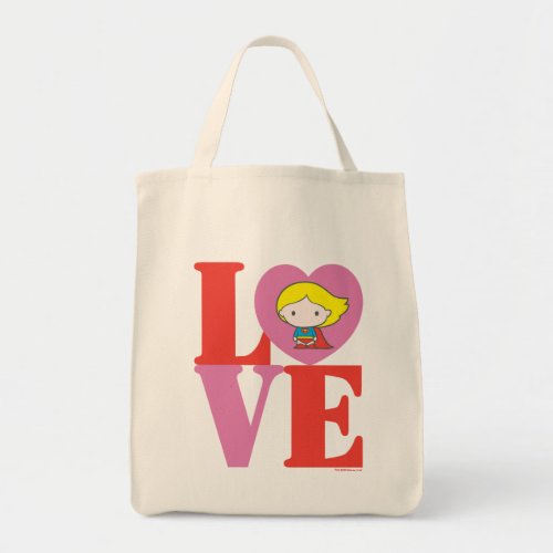 Chibi Supergirl LOVE Tote Bag