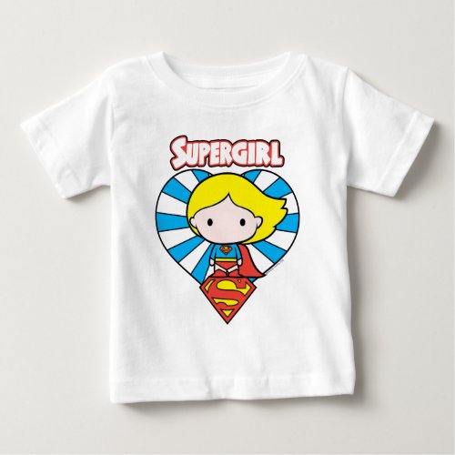 Chibi Supergirl Starburst Heart and Logo Baby T_Shirt