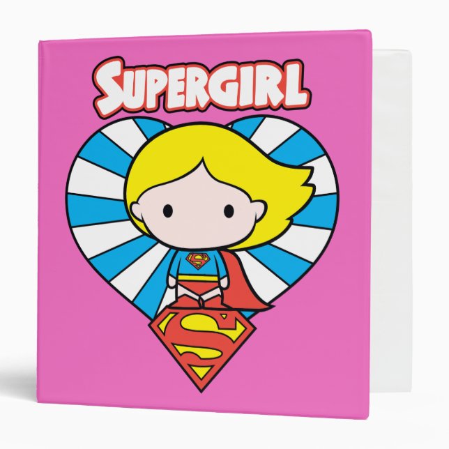 Chibi Supergirl Starburst Heart and Logo Binder (Front/Inside)
