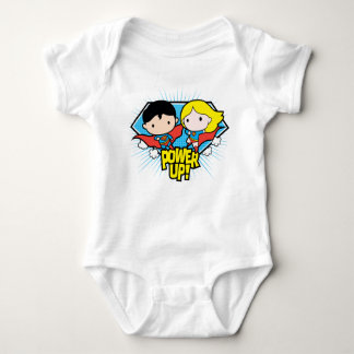 Chibi Superman & Chibi Supergirl Power Up! Baby Bodysuit