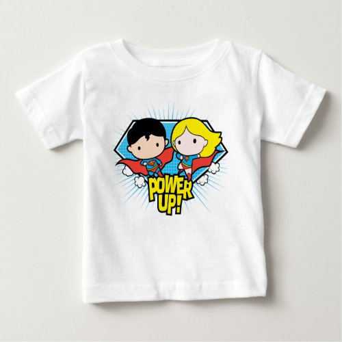 Chibi Superman  Chibi Supergirl Power Up Baby T_Shirt