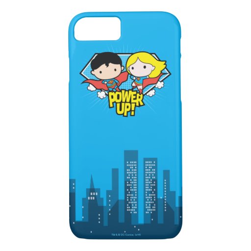 Chibi Superman & Chibi Supergirl Power Up! iPhone 8/7 Case