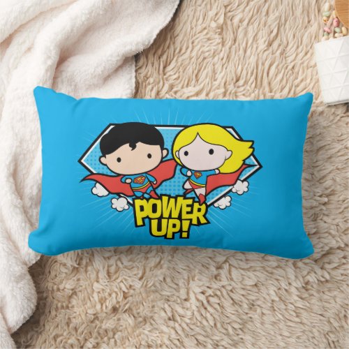 Chibi Superman & Chibi Supergirl Power Up! Lumbar Pillow