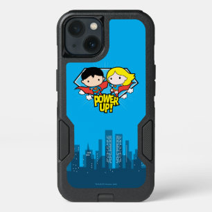 Chibi Superman & Chibi Supergirl Power Up! iPhone 13 Case