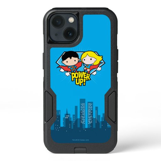 Chibi Superman & Chibi Supergirl Power Up! iPhone 13 Case