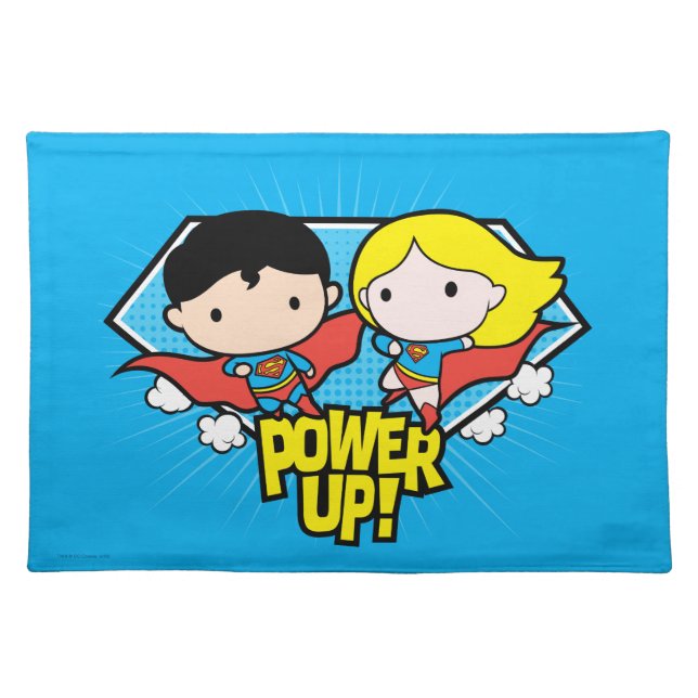 Chibi Superman & Chibi Supergirl Power Up! Placemat (Front)