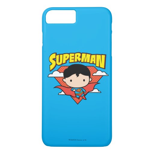 Chibi Superman Polka Dot Shield and Name iPhone 8 Plus/7 Plus Case