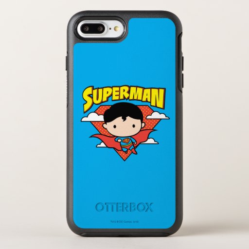 Chibi Superman Polka Dot Shield and Name OtterBox Symmetry iPhone 8 Plus/7 Plus Case