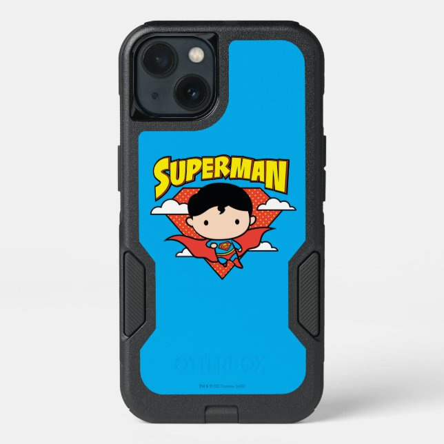 Chibi Superman Polka Dot Shield and Name Otterbox iPhone Case (Back)