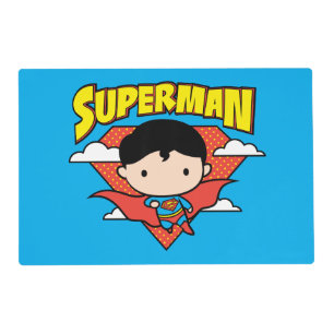Chibi Superman Polka Dot Shield and Name Placemat