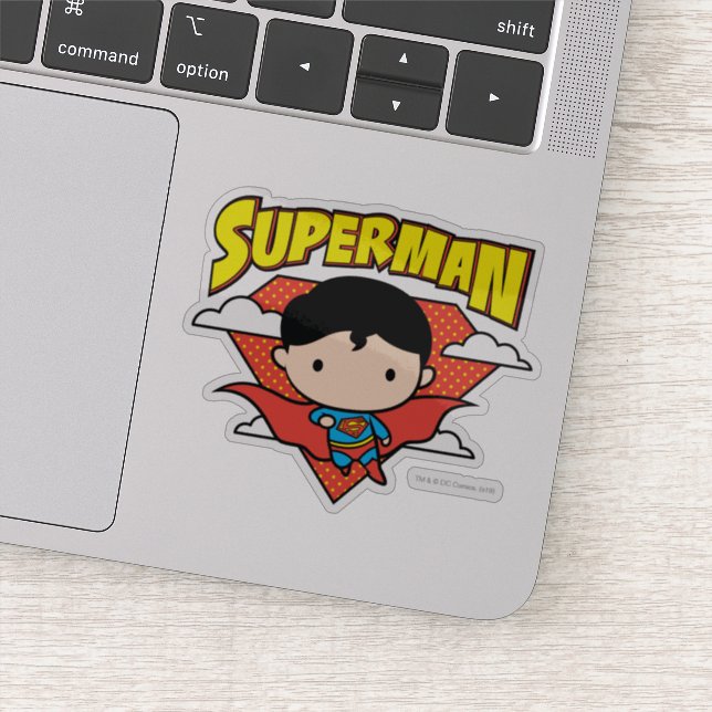 Chibi Superman Polka Dot Shield and Name Sticker (Detail)