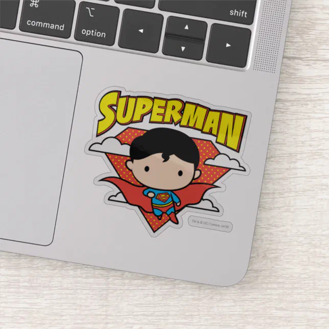 Chibi Superman Polka Dot Shield And Name Sticker 