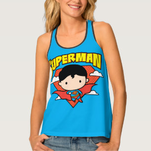 Chibi Superman Polka Dot Shield and Name Tank Top