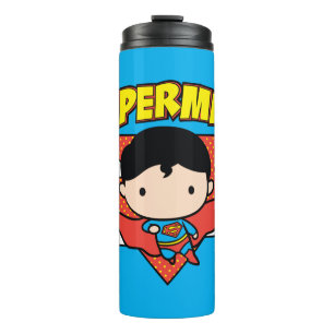 Chibi Superman Polka Dot Shield and Name Thermal Tumbler