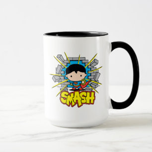 Chibi Superman Smashing Through Brick Wall Mug