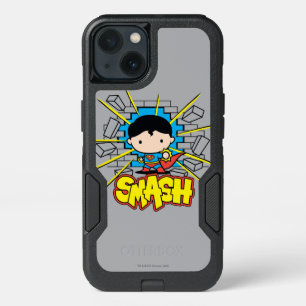 Chibi Superman Smashing Through Brick Wall iPhone 13 Case