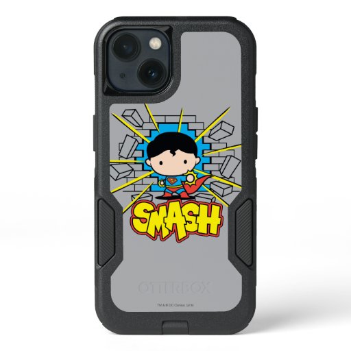 Chibi Superman Smashing Through Brick Wall iPhone 13 Case