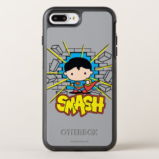 Chibi Superman Smashing Through Brick Wall OtterBox Symmetry iPhone 8 Plus/7 Plus Case