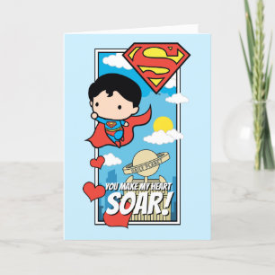 Chibi Superman - You Make My Heart Soar Valentine Holiday Card
