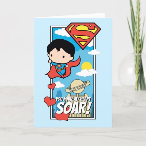 Chibi Superman _ You Make My Heart Soar Valentine Holiday Card