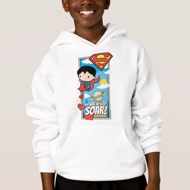 Chibi Superman - You Make My Heart Soar Valentine Hoodie (Front)