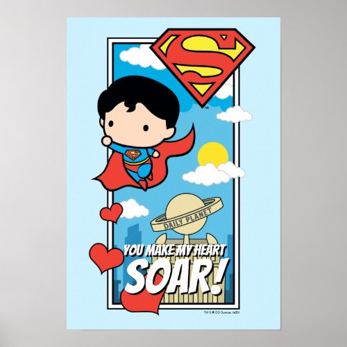 Chibi Superman _ You Make My Heart Soar Valentine Poster