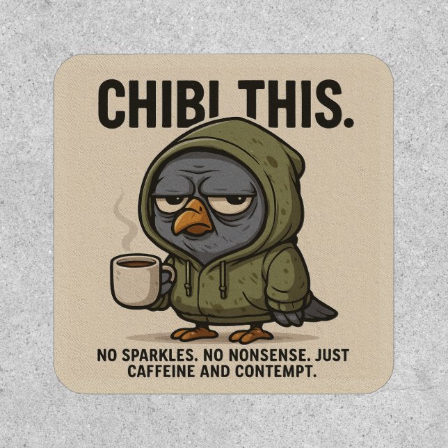 Chibi This – Caffeinated Pigeon Patch (Front)
