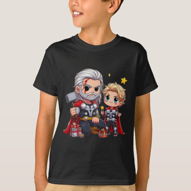 Chibi Thor and Son T-Shirt (Front)