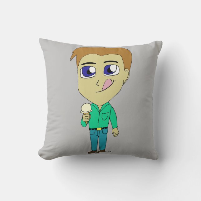 chibi    throw pillow (Front)