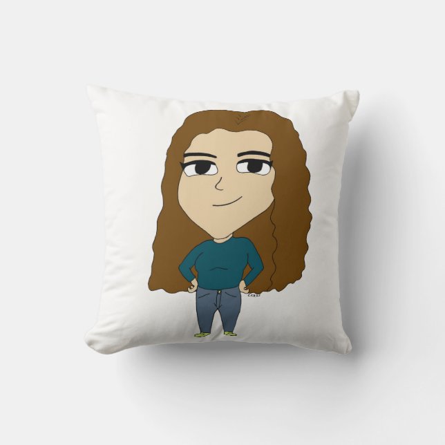 chibi   throw pillow (Front)