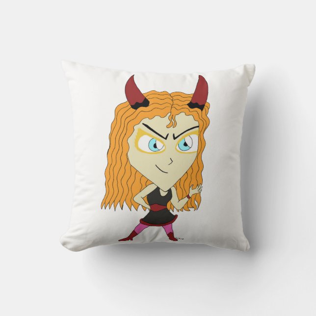 chibi   throw pillow (Front)