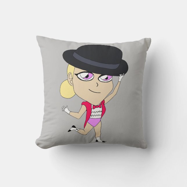 chibi   throw pillow (Front)