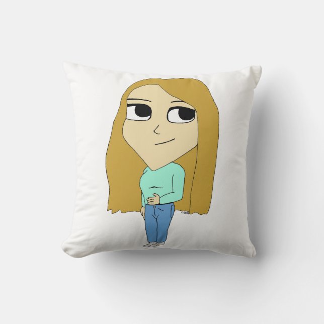chibi   throw pillow (Front)