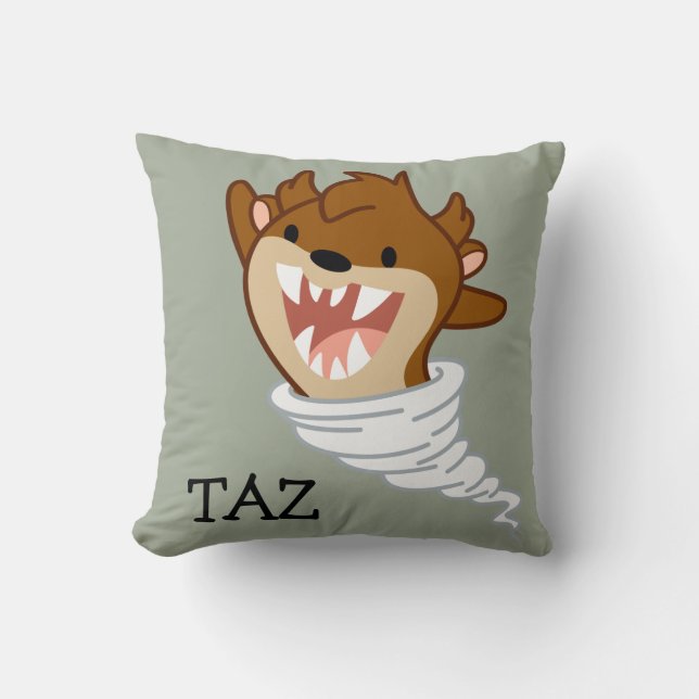 Chibi Tornado TAZ™ Throw Pillow (Front)