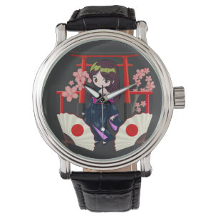 Chibi Traditional Japanese Girl Watch
