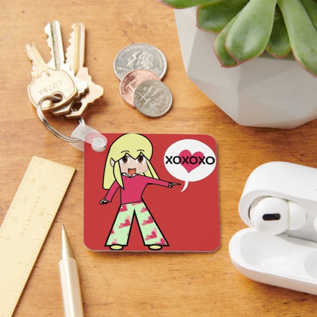 Chibi Valentine Hearts Keychain (Desk)