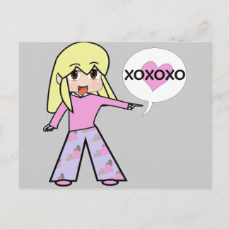Chibi Valentine Holiday Postcard