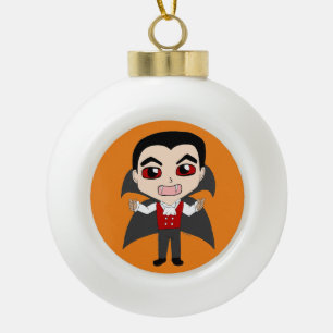 chibi vampire ceramic ball christmas ornament