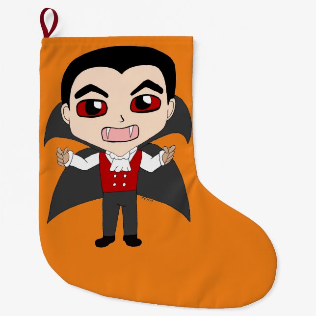 chibi vampire large christmas stocking (Front)