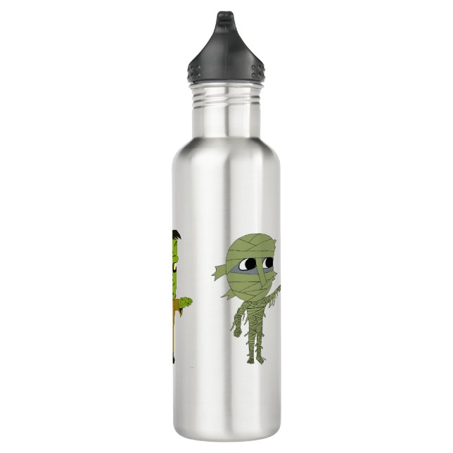 Chibi vampire, monster, and mummy   stainless steel water bottle (Right)