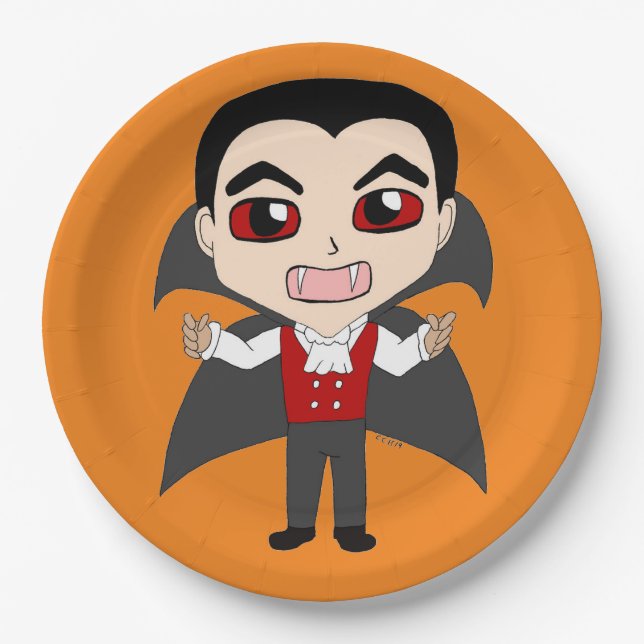 chibi vampire  paper plates