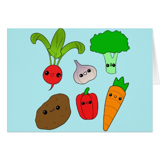 Chibi Vegetables Cards (Front Horizontal)