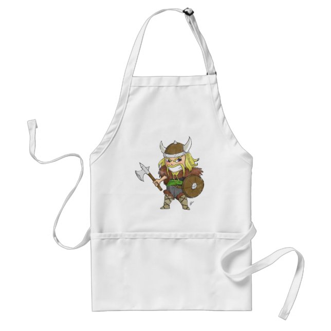 Chibi Viking (Distressed) Adult Apron (Front)