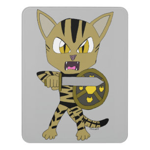 Chibi Warrior Cat Door Sign