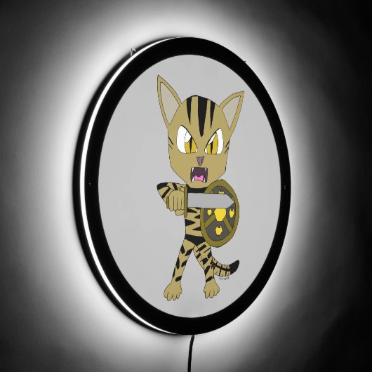 Chibi Warrior Cat LED Sign (Angle)