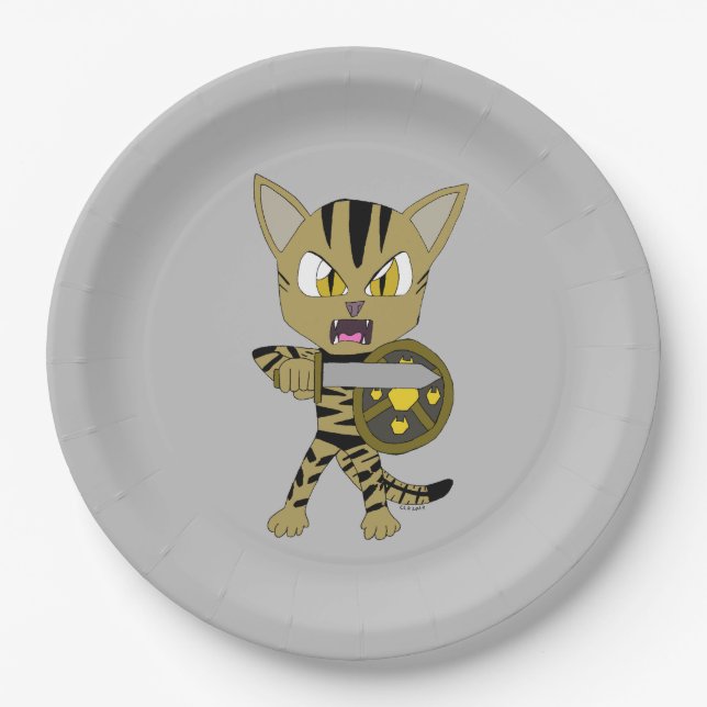 Chibi Warrior Cat Paper Plates (Front)