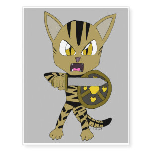 Chibi Warrior Cat Temporary Tattoos
